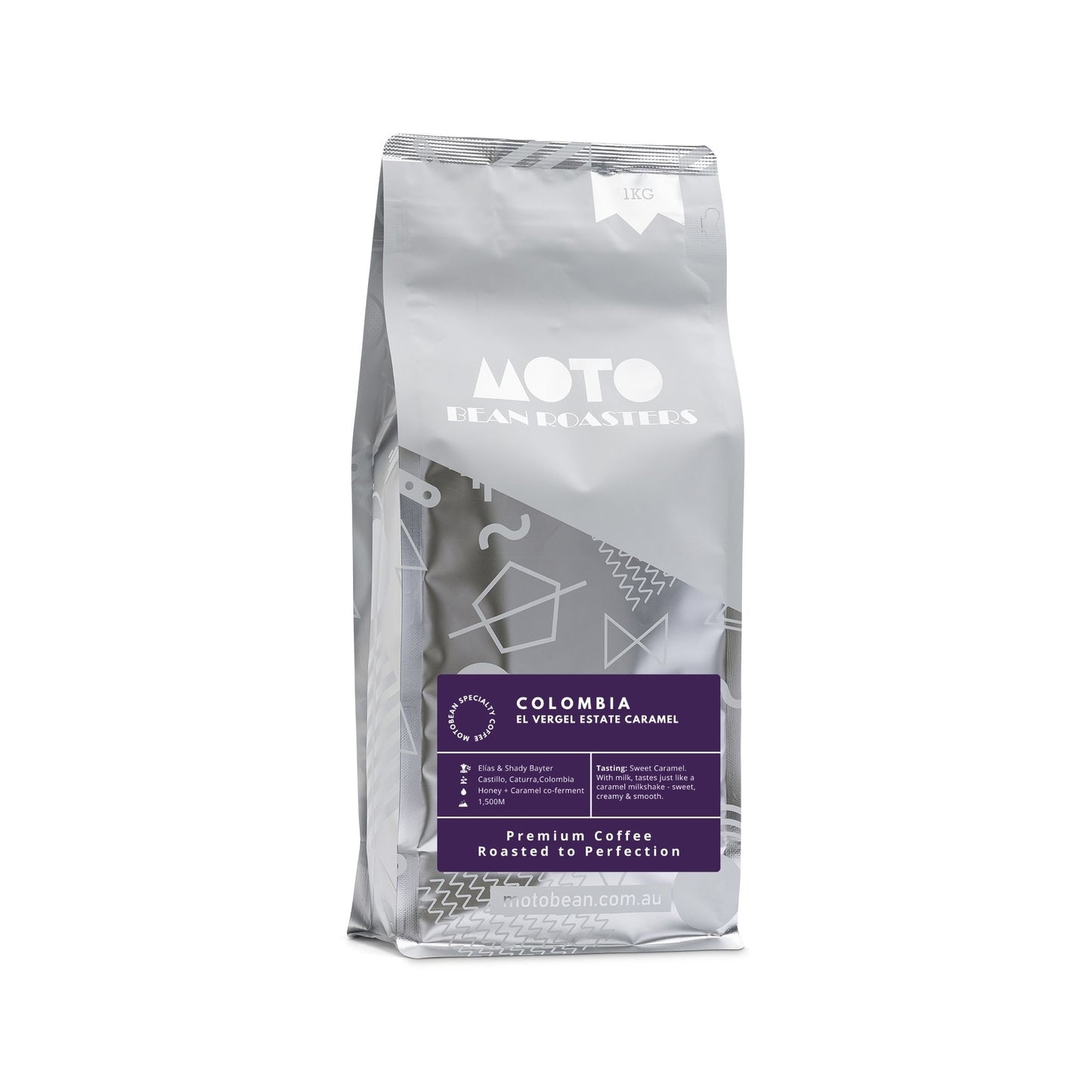 Colombia El Vergel Estate Caramel Co-Fermented Coffee Beans 1kg. Roasted by Motobean Specialty Coffee Roasters West Melbourne.
