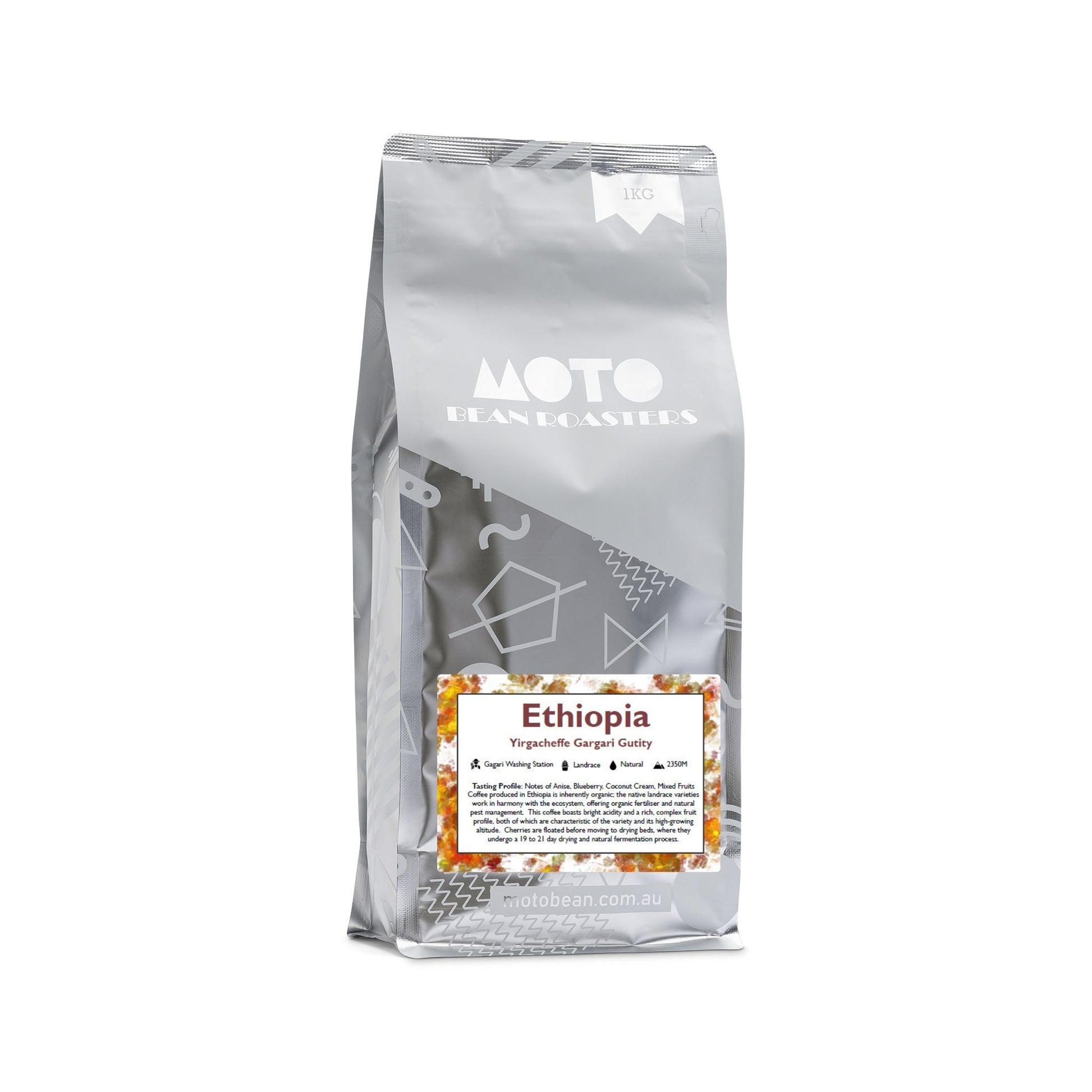 Motobean Speciality Roasters Ethiopia Yirgacheffe Gargari Gutity Premium Coffee Beans Roasted for Espresso 1kg