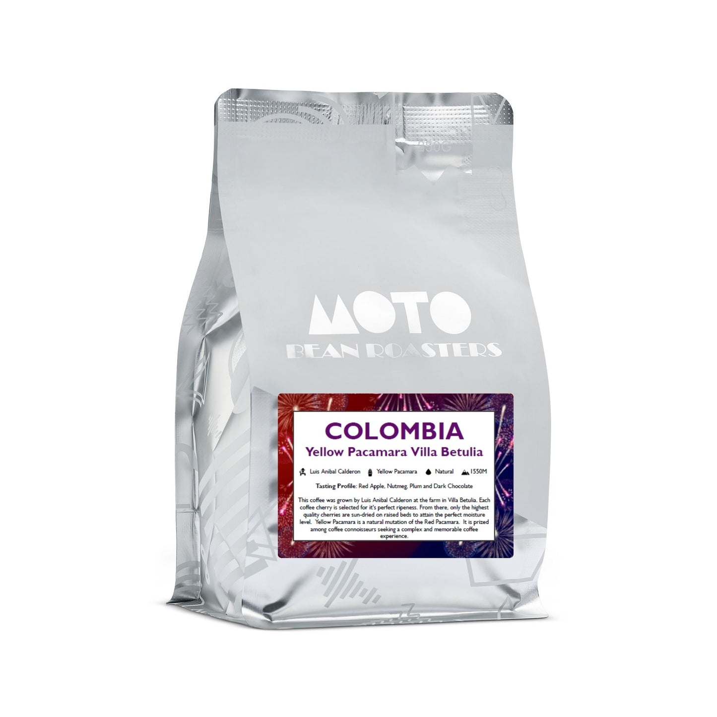 Motobean Speciality Roasters Colombia Yellow PacamaraVilla Betulia Premium Coffee Beans Roasted for Filter 250g