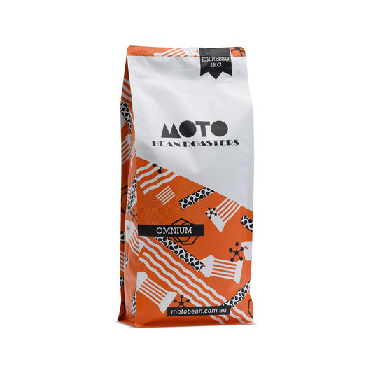 Motobean Specialty Coffee Roasters Omnium Blend Coffee Subscription.  Our most popular house blend.