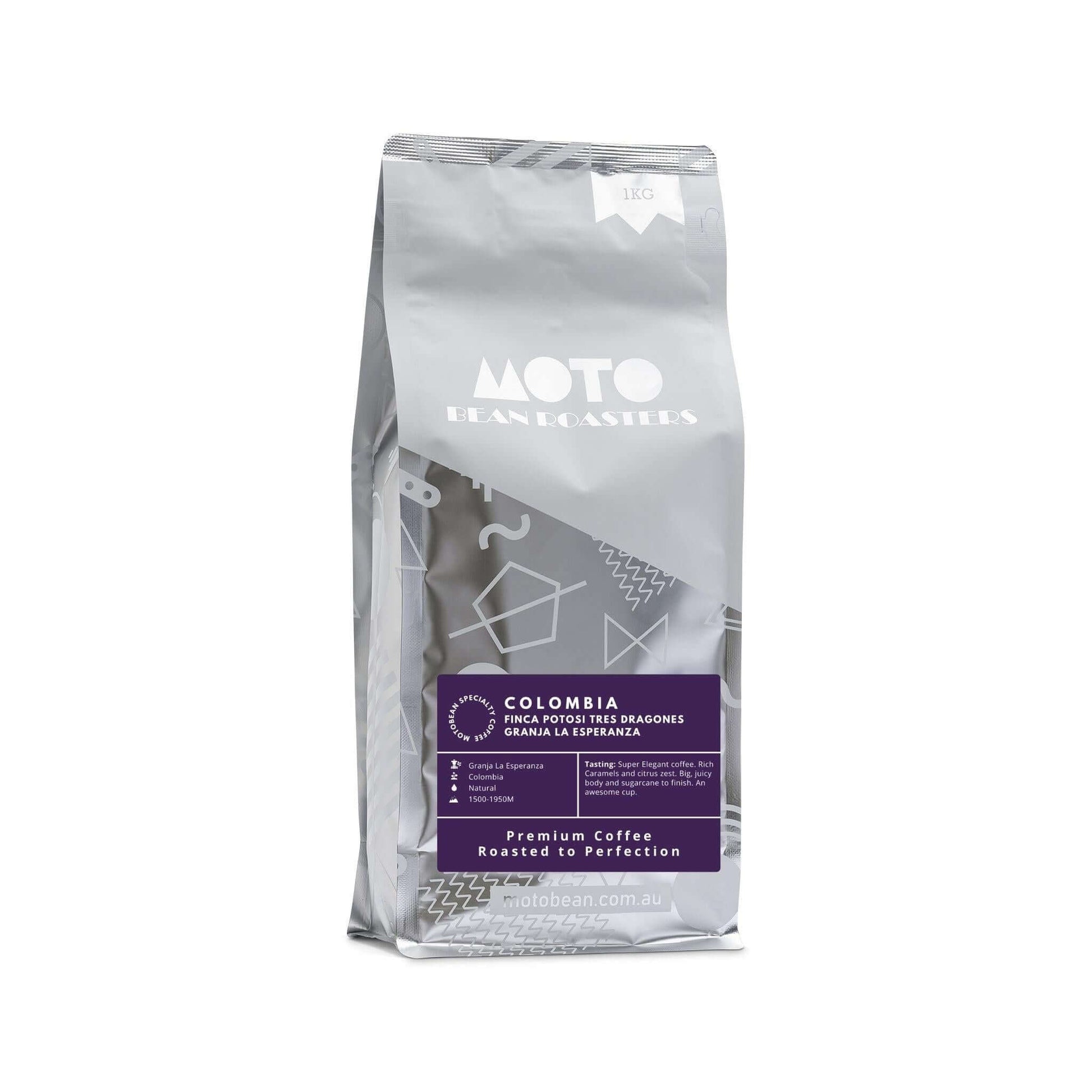 Motobean Coffee Roasters Colombia Finca Potosi Tres Dragones Granja La Esperanza Specialty Single Origin Coffee Beans Roasted for Filter 1kg.