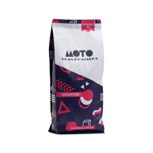 Quantum Specialty Espresso Coffee Blend bag from Moto Bean Roasters, 1kg for the premium coffee lover